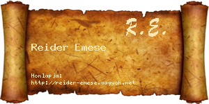 Reider Emese névjegykártya