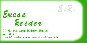 emese reider business card